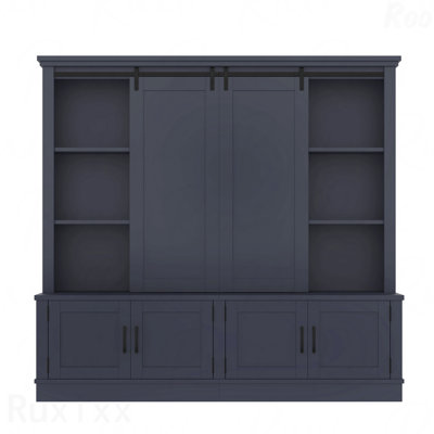 The Multifunctional Entryway Storage Organizer Cabinet Features Sliding Rails For Ample Storage Space Cleverly Combining A Storage Unit With A Tree-Shaped Entryway Design Ideal For Living Rooms And Hallways Blue