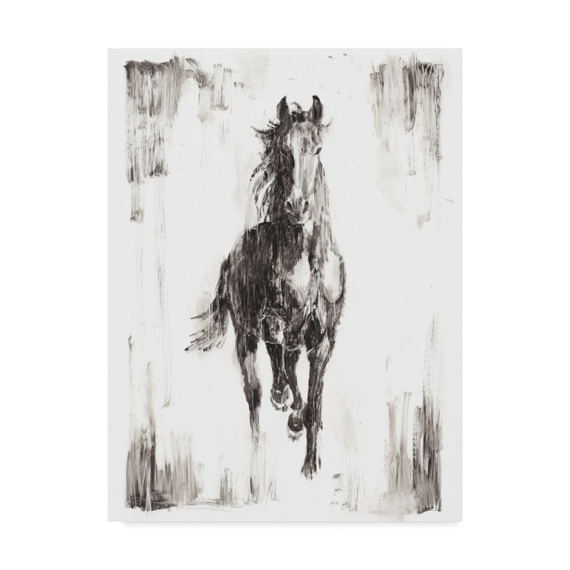 « rustique black stallion i », peinture sur toile tendue, H 32 po x l 24 po x P 2 po