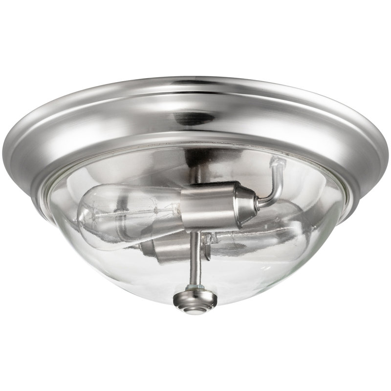 Luminaire bol encastré 13 po Designer Series, Nickel brossé, Clair