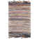 Exley Vintage Leather Hand Woven Leather Cotton/Jute Striped Rug in Brown