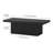 47.5" Wide Coffee Table with Fluted Pedestal Base — Black Grain Scandinavian MDF Center Table for Living Room | Karyme-925009174