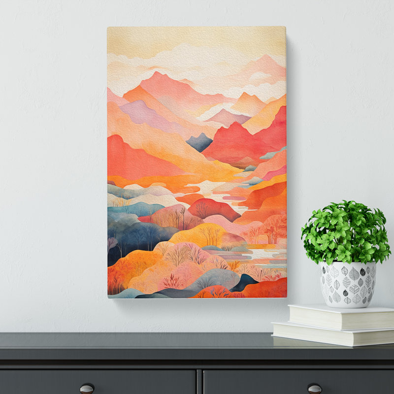 Japanese Mountains Colour Field - No Frame Print, 76cm H x 50cm W x 3cm D