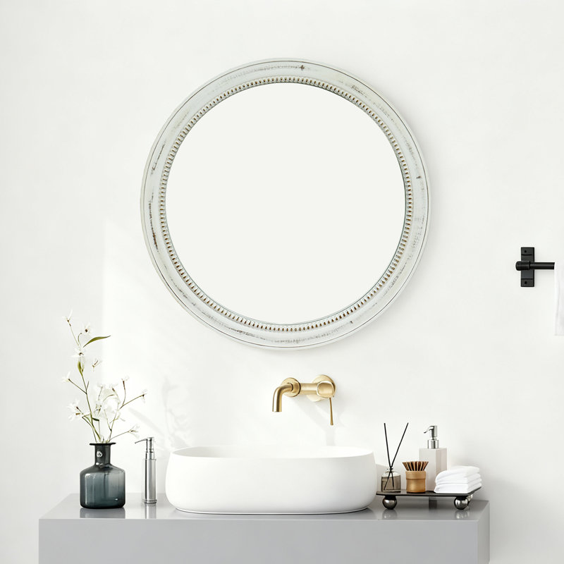 Miroir mural rond, Blanc