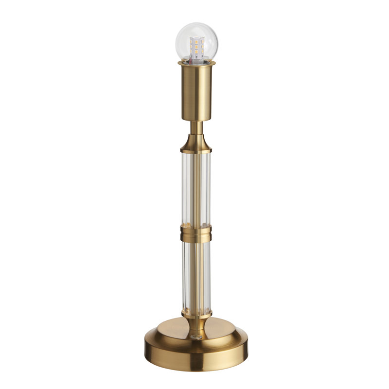 Morton Rechargeable Table Lamp Base finished in Br Aged Brass
