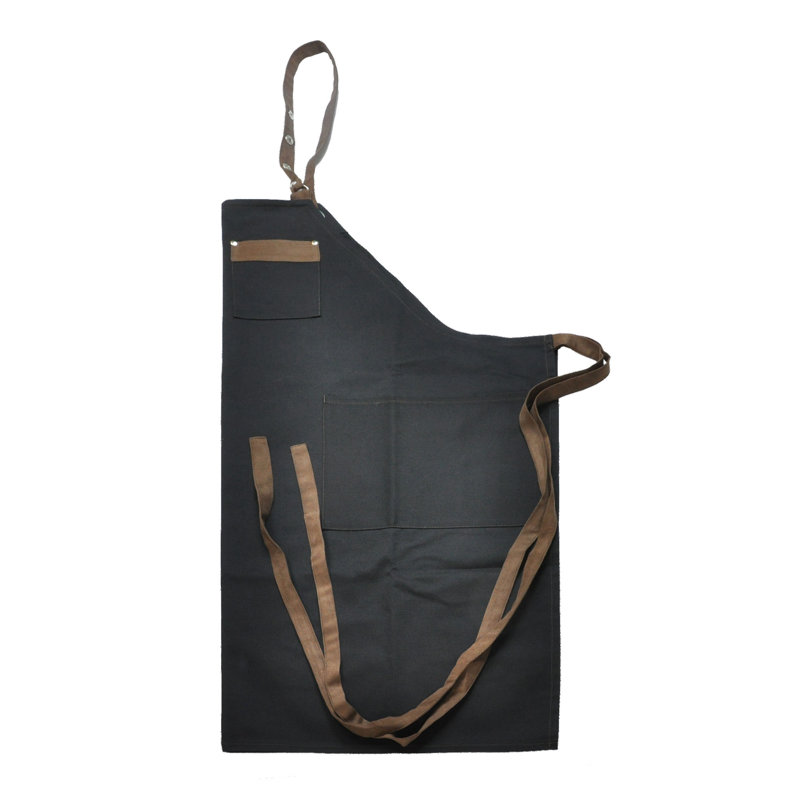 Solid Color Bib Apron, Black
