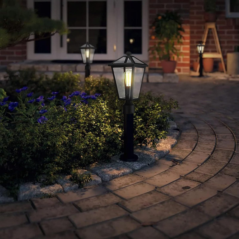 Outdoor Post Lights Fixtures, Lamp Post Light Fixture Black Finish, Waterproof And Anti-Rust Aluminum Pillar Outside Lighting For Walkway, Driveway, Patio, Porch,Medium Size