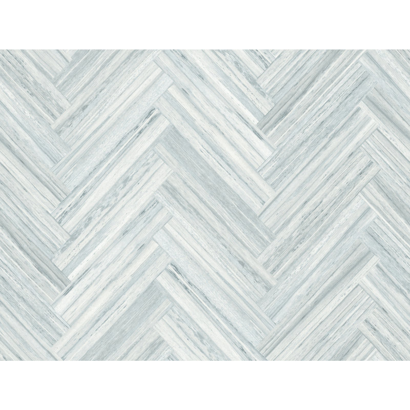 Hermosa Herringbone Wood & Shiplap Peel & Stick Wallpaper Roll, Blue