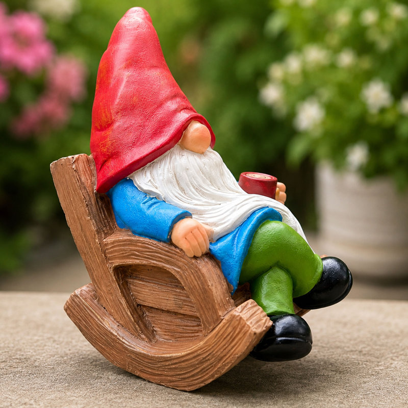7.1'' Faceless Coffee Gnome Garden Statue