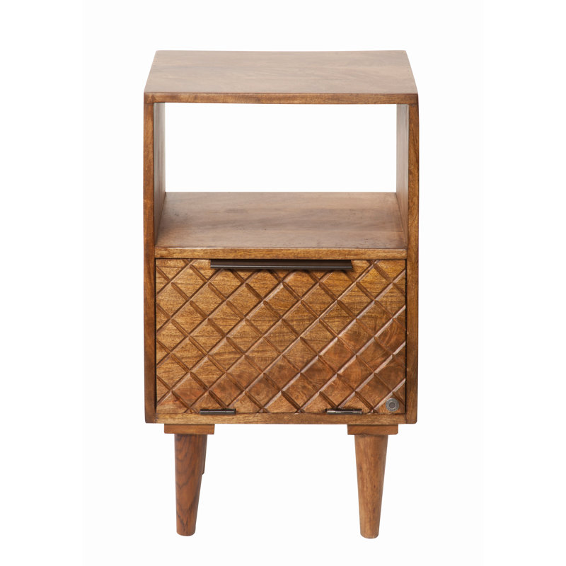 Eleta 40cm W Solid Wood Bedside Table