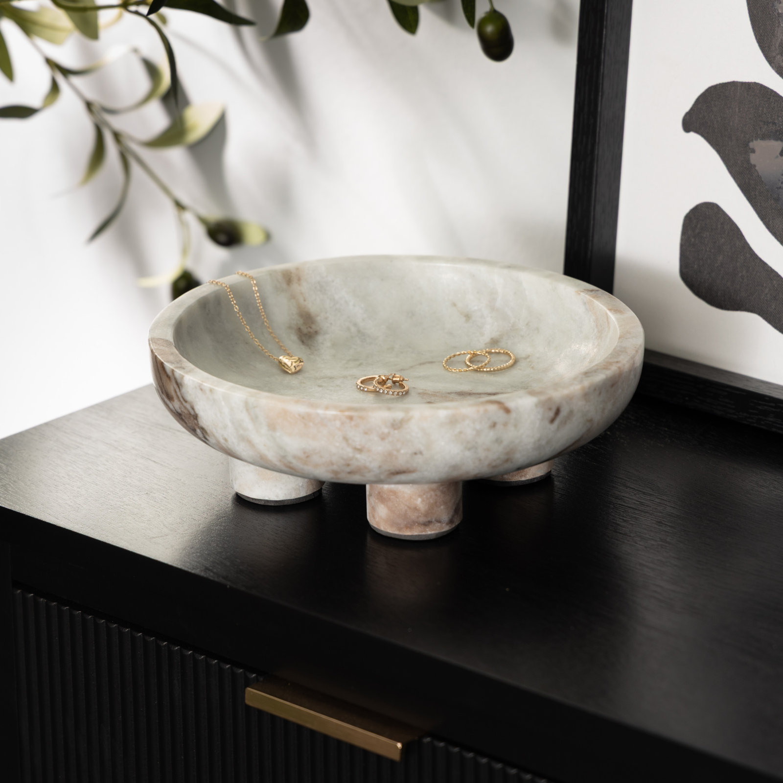 Genuine Marble Decorative Bowl, Gray