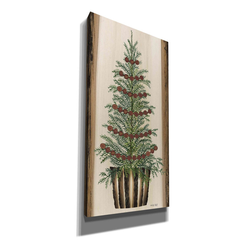 «Wood Land Spruce Tree» par Cindy Jacobs, art mural sur toile, H 24 po x l 12 po x P 0,75 po