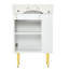 Meuble-lavabo blanc de 21,6 po, armoire combinée, meuble de rangement pour salle de bain, lavabo simple en céramique, rangement à gauche-739497513