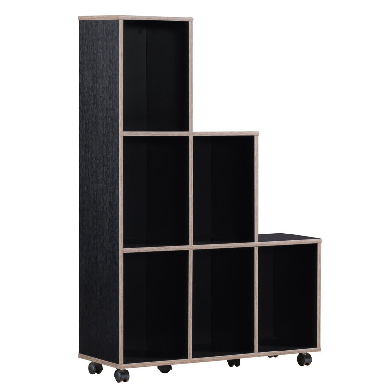 Lea 128cm H x 87cm W Step Bookcase, Cappuccino