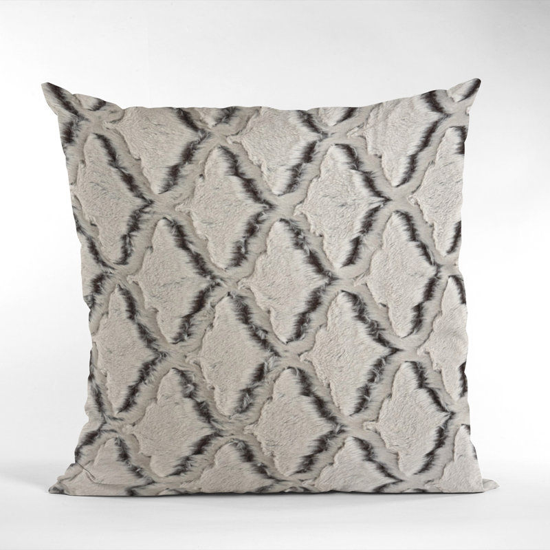 Animal Print Reversible Throw Pillow, Brown/Beige, Ikat, 20" x 20"