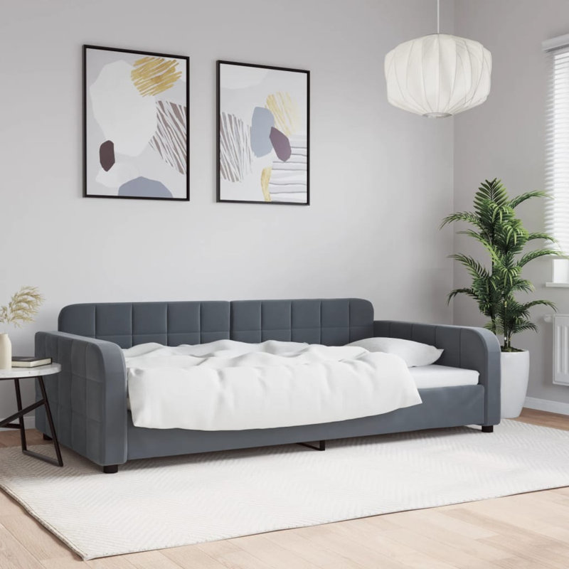 Lit de jour rembourré Hadwin, Light gray, Without Mattress