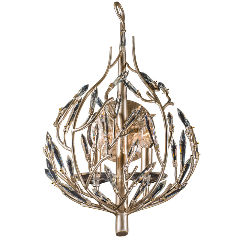 Bask 2-Light Crystal Wall Sconce - Gold Dust