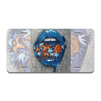 Blue Lips Aluminum Plate Frame