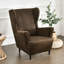 Housse pour fauteuil à oreilles extensible 2 pièces en velours doux-1863515307