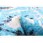 Tapis bleu ciel / gris en laine noué à la main de conception unique 9 pi x 11 pi 9 po New Age Beecham