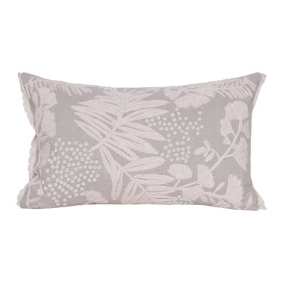 Floral Linen Throw Pillow