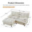 Canapé modulaire en L 77 po avec repose-pieds beige-1118454963