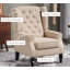 Chaise longue capitonnée à boutons, beige