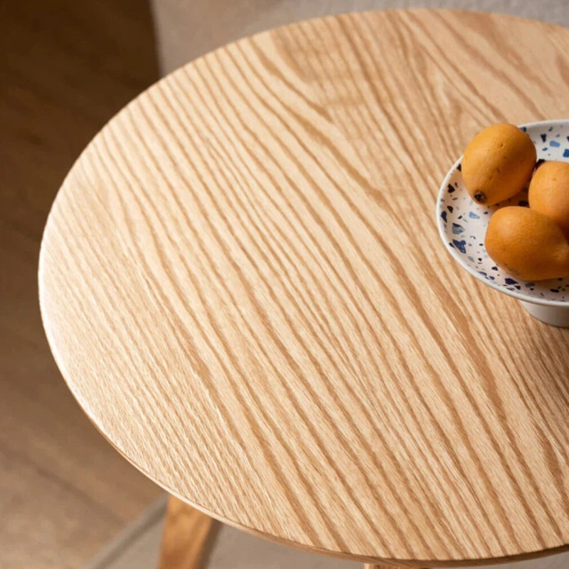 Table basse ronde moderne en chêne massif 29,5 po Fjord, Table basse 29,5 ", Chêne