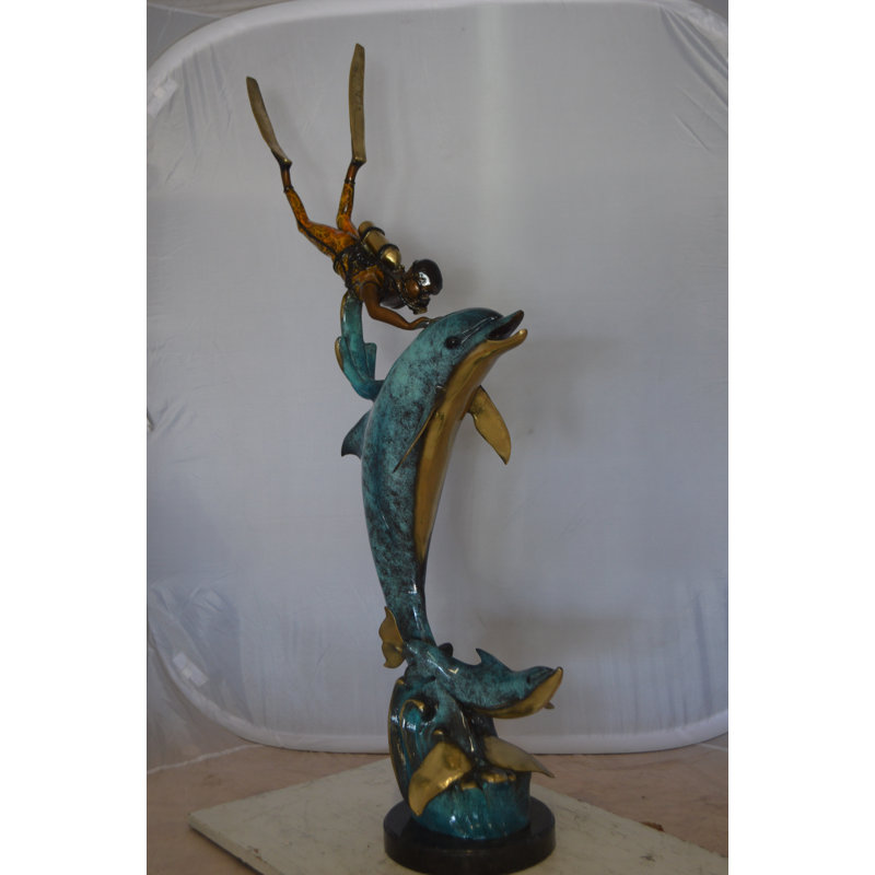 Hendricks Diver with Dolphin Statue