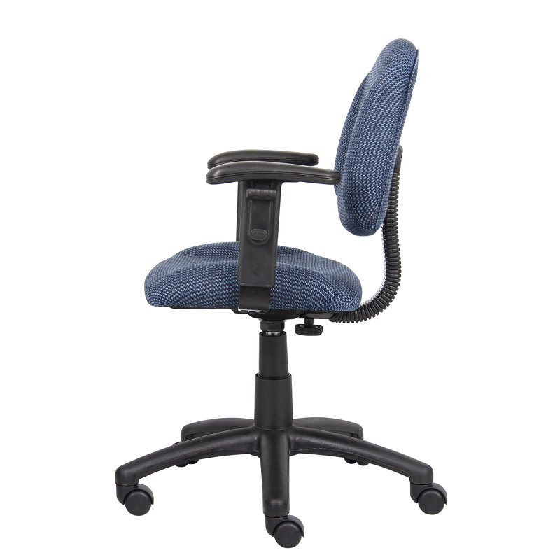 Task Chair, Blue Twill, Adjustable Arms
