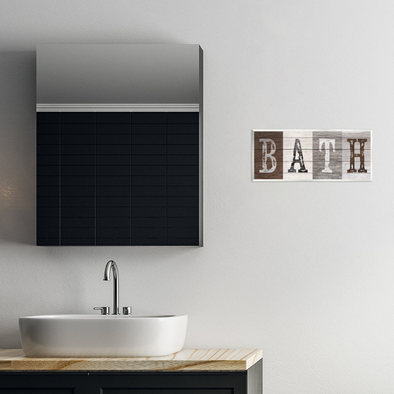 Plaque murale Rustic Bath Letters, design par Susan Arnot