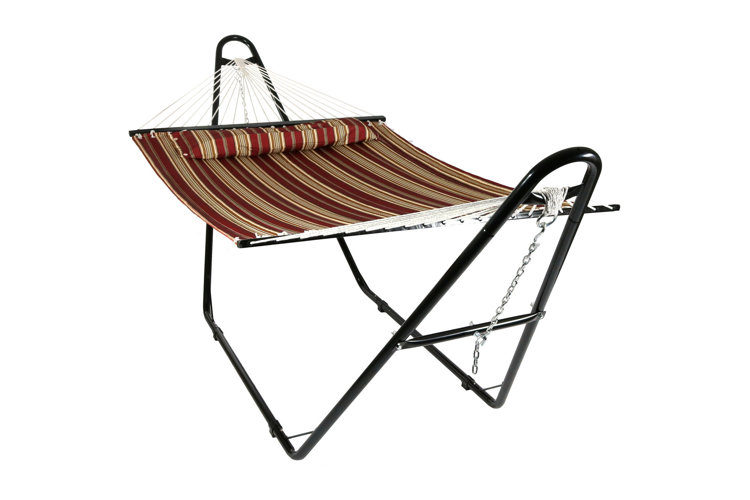 Harrington Quilted Double Spreader Bar Hammock with Stand