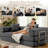 Boneless 4-in-1 Folding Convertible Sleeper Sofa Bed, Folding Floor Mattress Compression Couch-2023991288