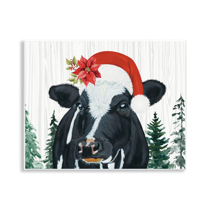 Plaque murale de Noël avec chapeau de vache, design par Ashley Justice