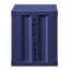 Table de chevet bleue avec tablette ouverte