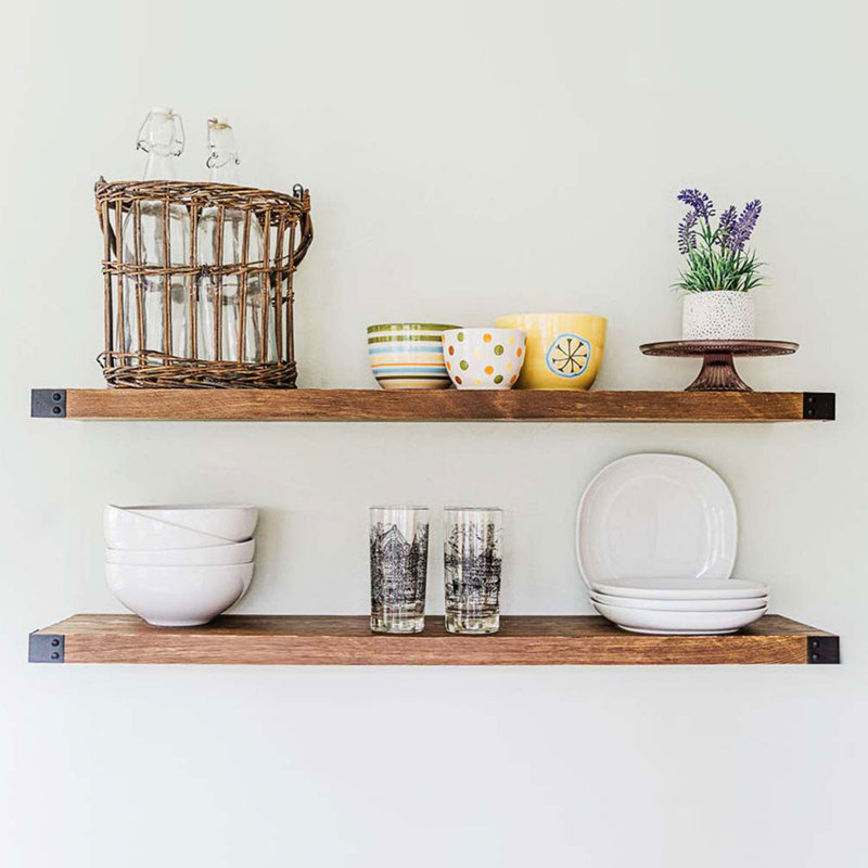 Sylvia Dennis 2 Piece Pine Floating Shelf