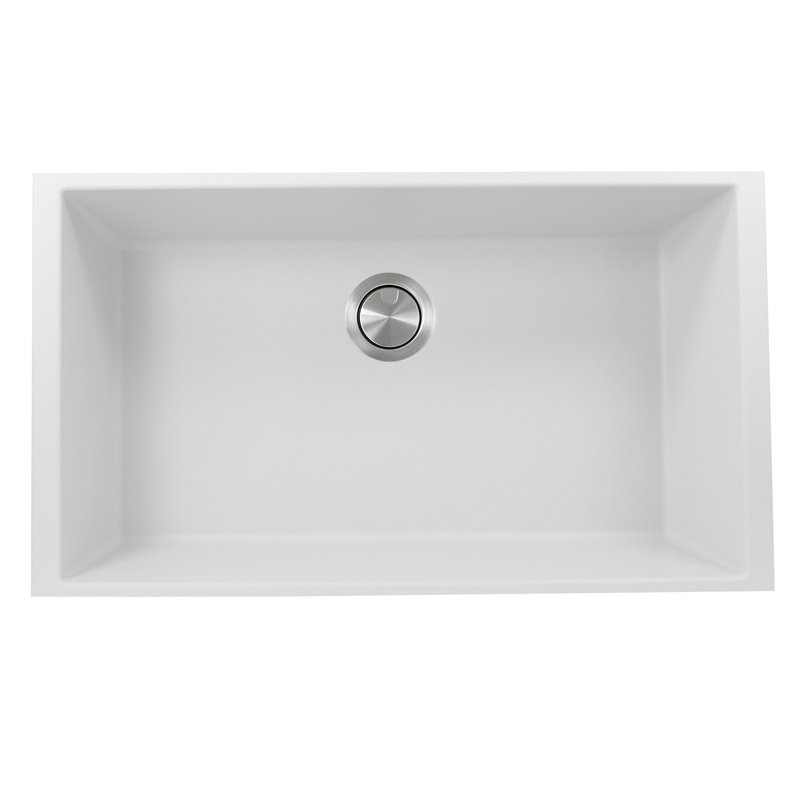 Plymouth 33" L x 20" W Undermount Kitchen Sink, White
