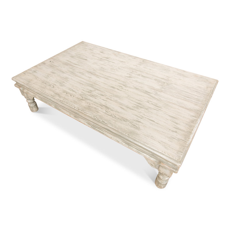 Kaffe Solid Wood Coffee Table, Washed Gray