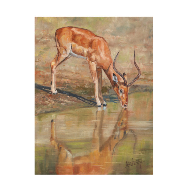 «David Stribble Kudu Reflections», art sur toile, H 14 po x l 19 po