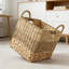Ensemble de 6 paniers de rangement tissés à la main avec cubes en osier mélangé avec cadre en métal pour tablettes, organisateur pliable pour la salle de bain, la chambre à coucher, la buanderie, le garde-manger et la décoration intérieure