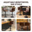 Tabourets de bar pivotants réglables en similicuir avec dossier haut (ensemble de 2)-607741650