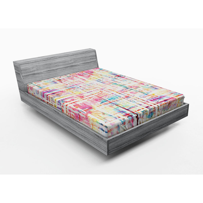 Microfiber Abstract Fitted Sheet, Full Fitted Sheet