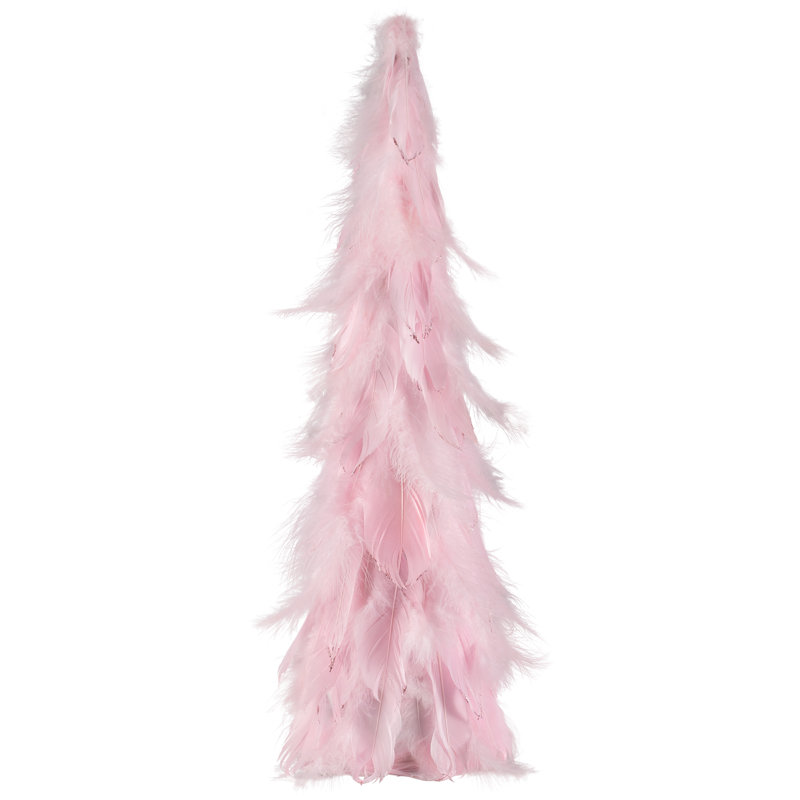 Décoration de Noël en forme de cône, H 16 po x l 6 po x P 6 po, Rose