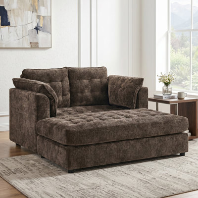 Chaise longue d'intérieur surdimensionnée Serenity 54,7 po pour 2 personnes avec repose-pieds, idéale pour les couples