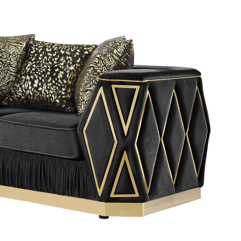 Canapé Cavalli, Black+Gold Fabric