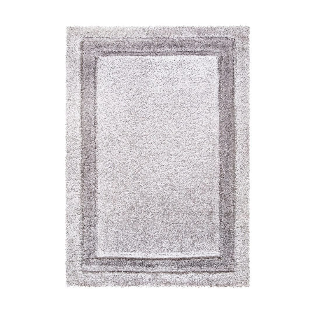 Trani Extra Large Thick Silver Shaggy Rugs Soft Area Carpet Living Room Bedroom Hallway Runner