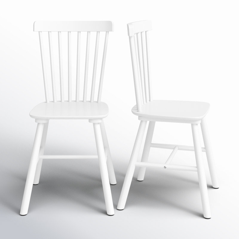 Chaise d'appoint en bois massif Chesley, Blanc