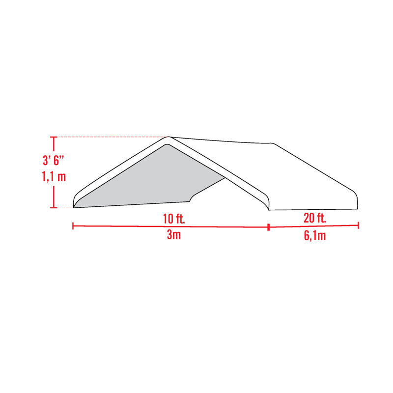 ShelterLogic 10' x 20' White Waterproof Canopy Replacement Cover
