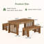 Ensemble de table de salle à manger 3 pièces en bois massif avec banc