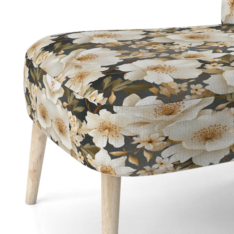 Chaise d'appoint rembourrée White Playful Flower Enchantment