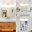 Luminaire de meuble-lavabo moderne avec abat-jour en verre blanc laiteux, applique murale 2 lumières pour salle de bain, miroir et coiffeuse, fixation réversible, compatible avec une ampoule E26-183121322-183121319-183121316